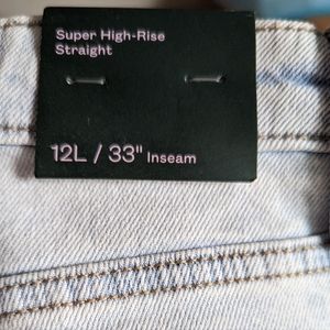 Wild Fable Light Wash 12 L Straight Leg Super High Rise Jeans